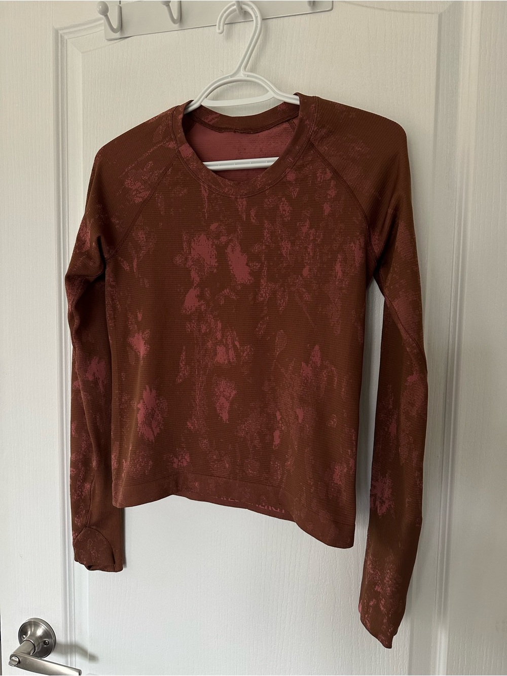 Lululemon Swiftly Tech Long Sleeve Top 2.0 Shadow Bloom Rust Tie Die Athleisure
